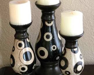 3 Ceramic Candle Holders