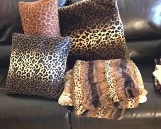 Animal Print Pillows And Fleece Blankets