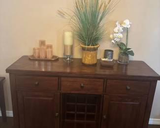 Dark Wood Buffet with BuiltIn Wine Rack