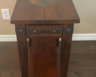 Metal TextileSlate Side Table