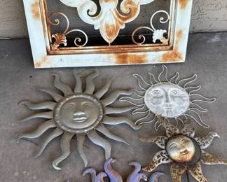 Metal Yard Art  Fleur De Lis  Suns