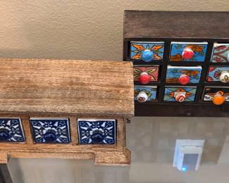 2 Miniature Chests WCeramic Drawers