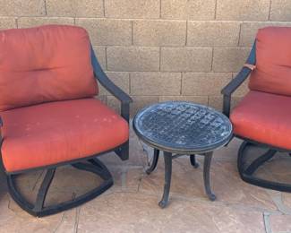 Mallin Swivel Rocking Chairs With Table