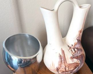 Nambe bowl/vase + Native American style wedding vase