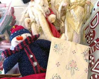 Holiday: decor, ornaments, nativity set, Crystal Falls village, Spode tree goblets, wrapping paper