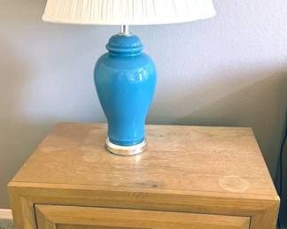 Nightstand with table lamp