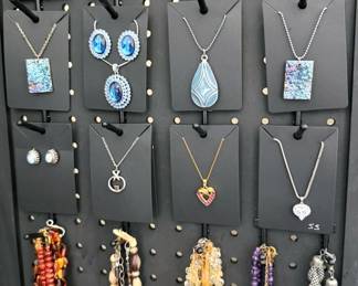 Assorted earrings + necklaces