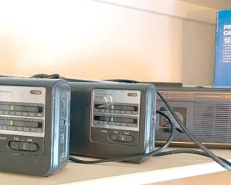 Vintage radios + Casio accounting calculator