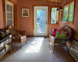 Nice rug and Bohemian furniture