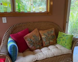 Bohemian love seat and pillows