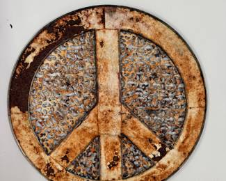 Large Vintage metal peace sign