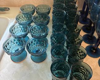 blue glassware
