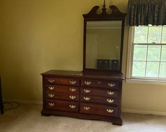 Solid wood dresser and mirror