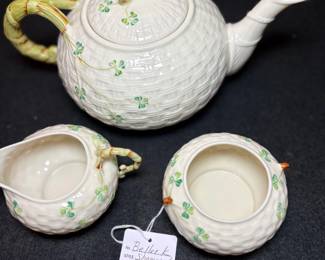 Belleek Shamrock Tea set
