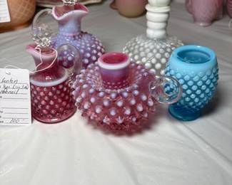Fenton 8pc Hobnail $100 (8pc includes lids)