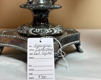 $700 Eperegne Crystal Centerpiece
