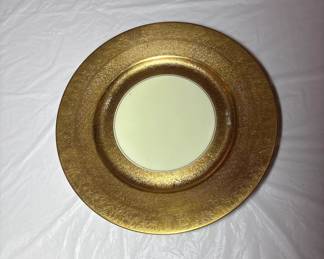 12 Limoges France China Gold dinner plates Chargers $200