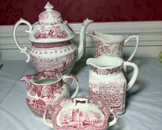 Red Transferware Set $100