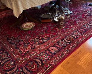 12.5 x 9.75 Hand knotted Persian Mashhad Rug $900