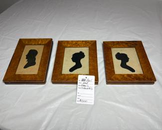 3 burl wood Silhouettes $300