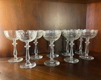 9 Rock Sharpe Libbey Champagne wine glasses $72