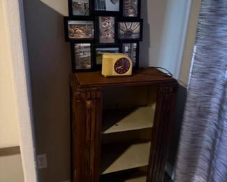 bookcase made from vintage radio cabinet, frame