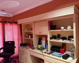 this unit is built in--only selling what is displayed electronic, office items, decor