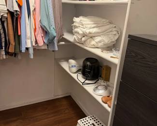 shirts, step stool, linens
