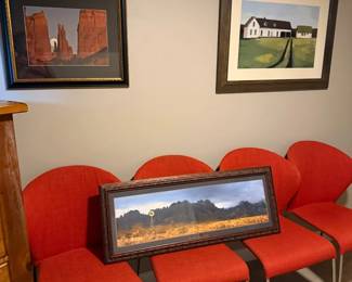 decor, orange chairs
