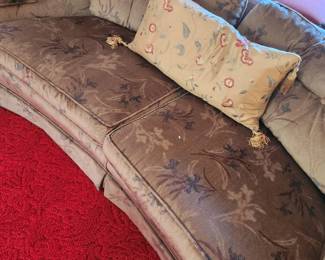 Vintage Curved Velvet Sofa