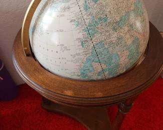 Vintage World Globe on Stand.