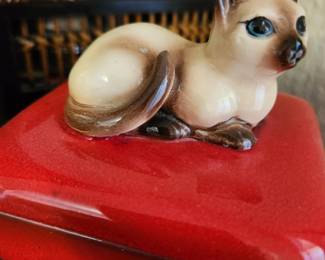 Mid-Century Modern Brad Keeler Siamese Cat Cushion Box