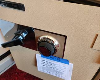 A safe with combination.