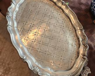 Antique Pewter Serving Tray