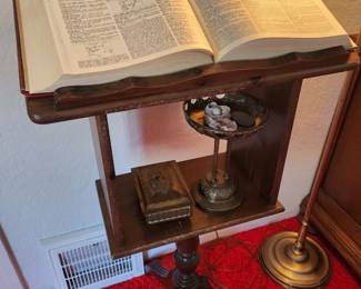 Antique Wooden Dictionary Stand with Pedestal Stand.