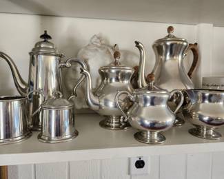 Two Pewter Tea Sets.