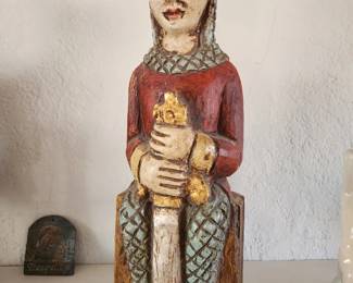 Medieval Crusader Knight - Vintage - Handcarved