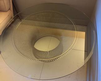 Knoll Warren Platner Nickel plated glass top coffee table