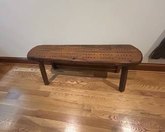Vintage Handcrafted Rustic Cribbage Table