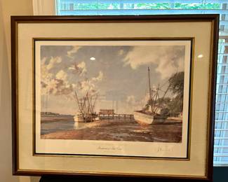 “Hilton Head Island – Shrimpboats at Skull Creek” by renowned maritime artist John Stobart.