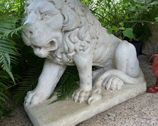 Large Front Porch Concrete Lions