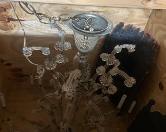 Large Crystal Chandelier in Crate