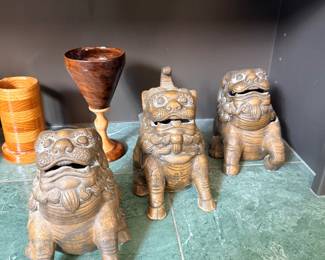 Vintage Asian Foo Dog (Guardian Lions) Incense Burners