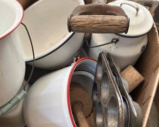 Tons of Vintage Enamelware