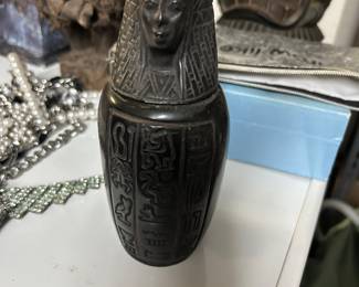 Black Stone Canopic Jars - Sons of Horus Egyptian Art