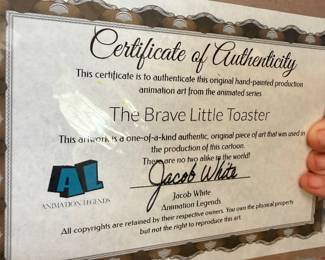 Brave Little Toaster Series - Sebastian the Monkey - Used production Artwork by Jacob White with COA