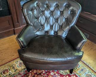 leather wing back chair