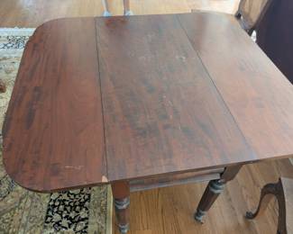 Small Square Mahogany table 39" x 39" sides fold down