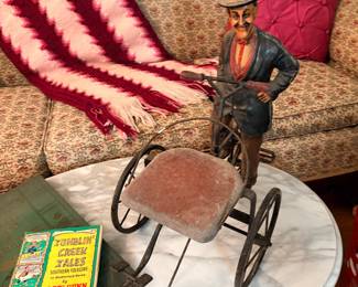 Vintage Laurel and Hardy bike figure