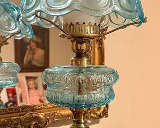 L.G. Wright  "Moon & Stars" pattern in light blue/aqua